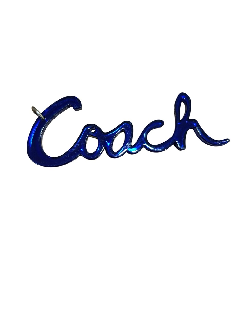 Coach hang tag WINNERS CHOICE Red patent leather, clear flower, resin script - Picture 5 of 6